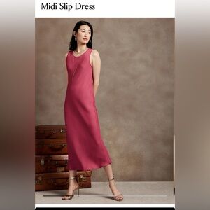 EUC Banana Republic Fac Pink Midi Slip Dress mauve size S